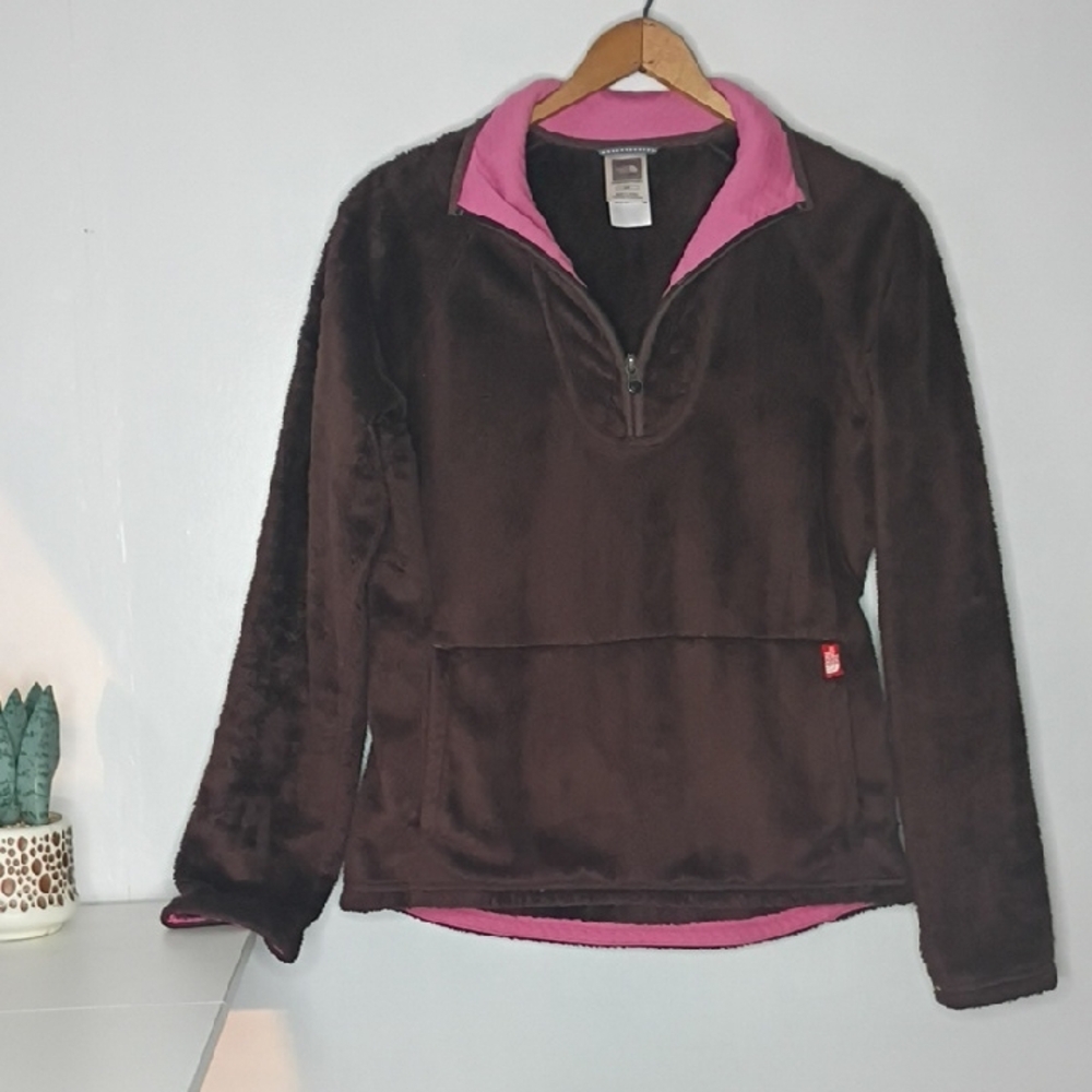 The North Face Pink and Brown Fleece Jacket